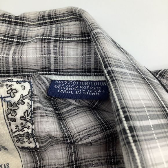 Panhandle Rough Stock Mens Long Sleeve Pearl Snap Shirt Size XL - Picture 6 of 7